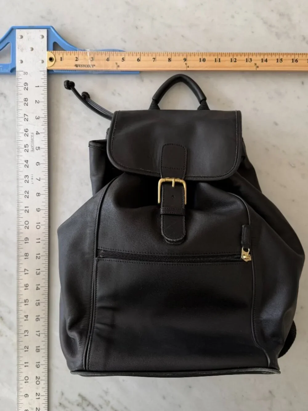 Coach Black Leather Drawstring Backpack Bucket Bag D1S-0529 Vintage 90s Designer - Picture 6 of 7